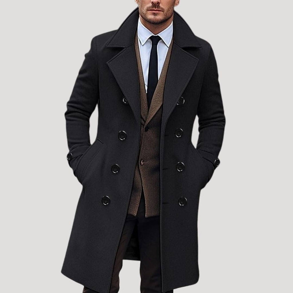 Ethan | Men’s Spring Double-Breasted Long Coat