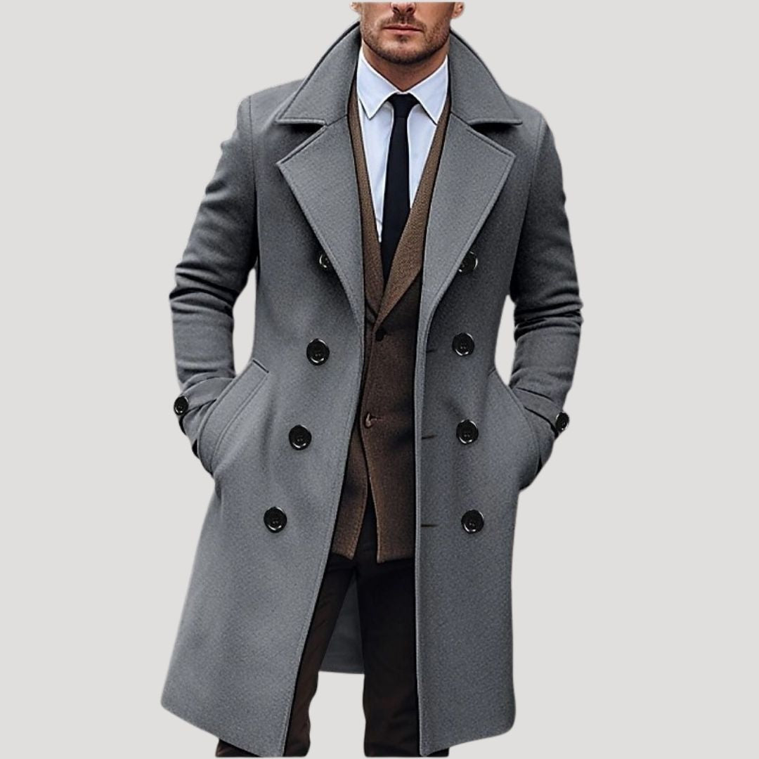 Ethan | Men’s Spring Double-Breasted Long Coat