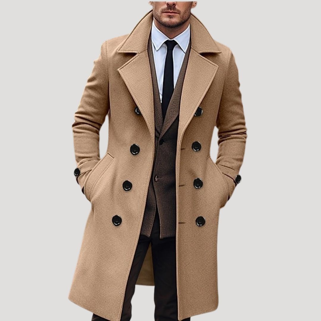 Ethan | Men’s Spring Double-Breasted Long Coat