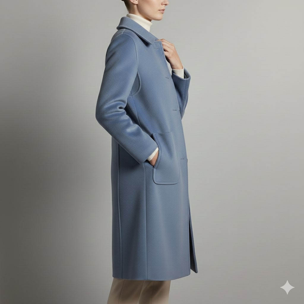 Léonie Women’s Wool Coat – Virgin Wool Overcoat with Tailored Straight Cut