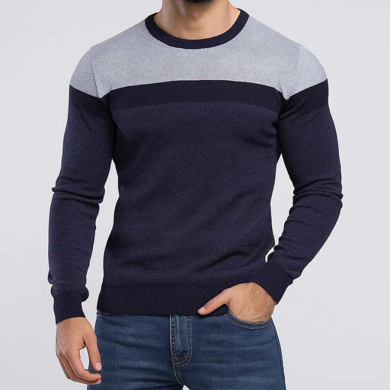 Milan Men’s Sweater – Crew Neck Soft Cotton Knit Sweater