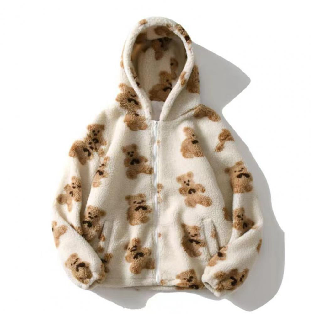 Jade Women’s Sherpa Jacket – Oversized Fleece Hooded Teddy Jacket with Full Zip