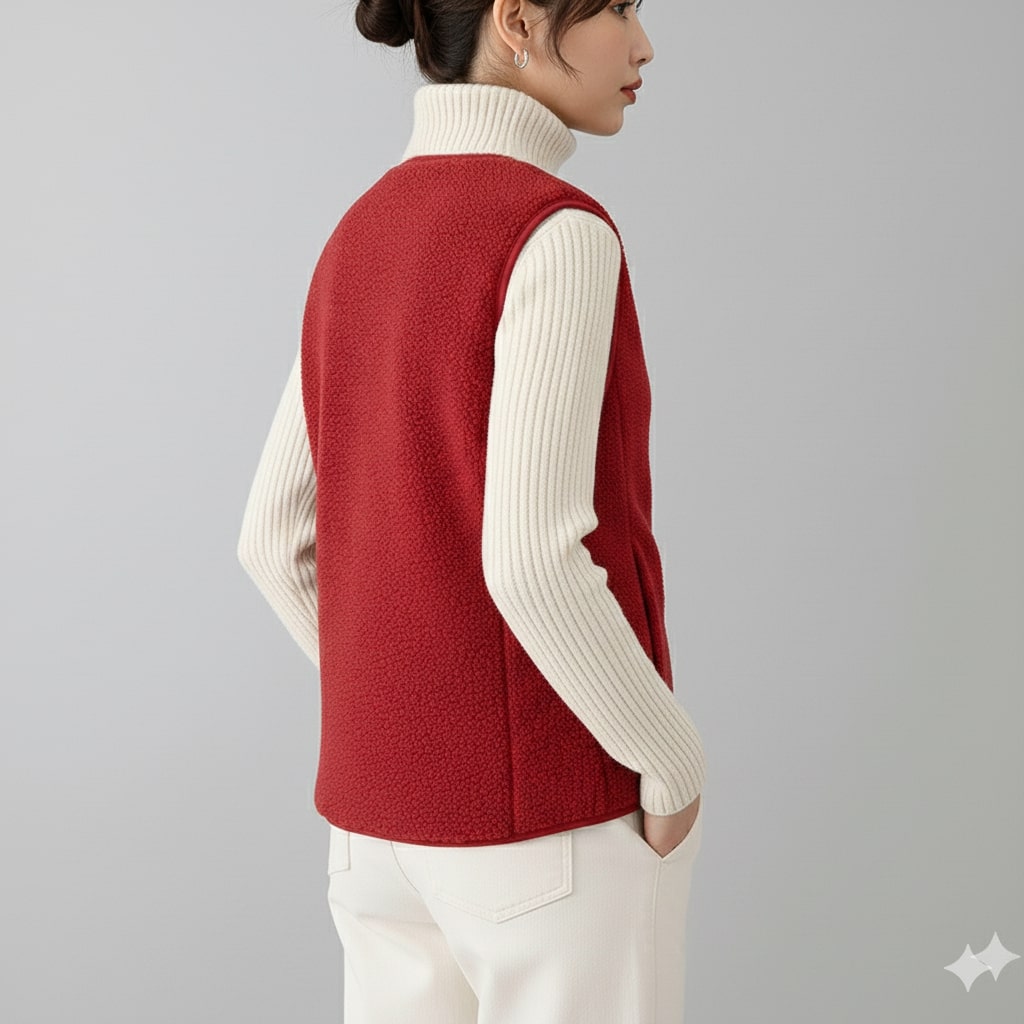 Estelle Women’s Fleece Vest – Plush Shearling Vest Lightweight Layer