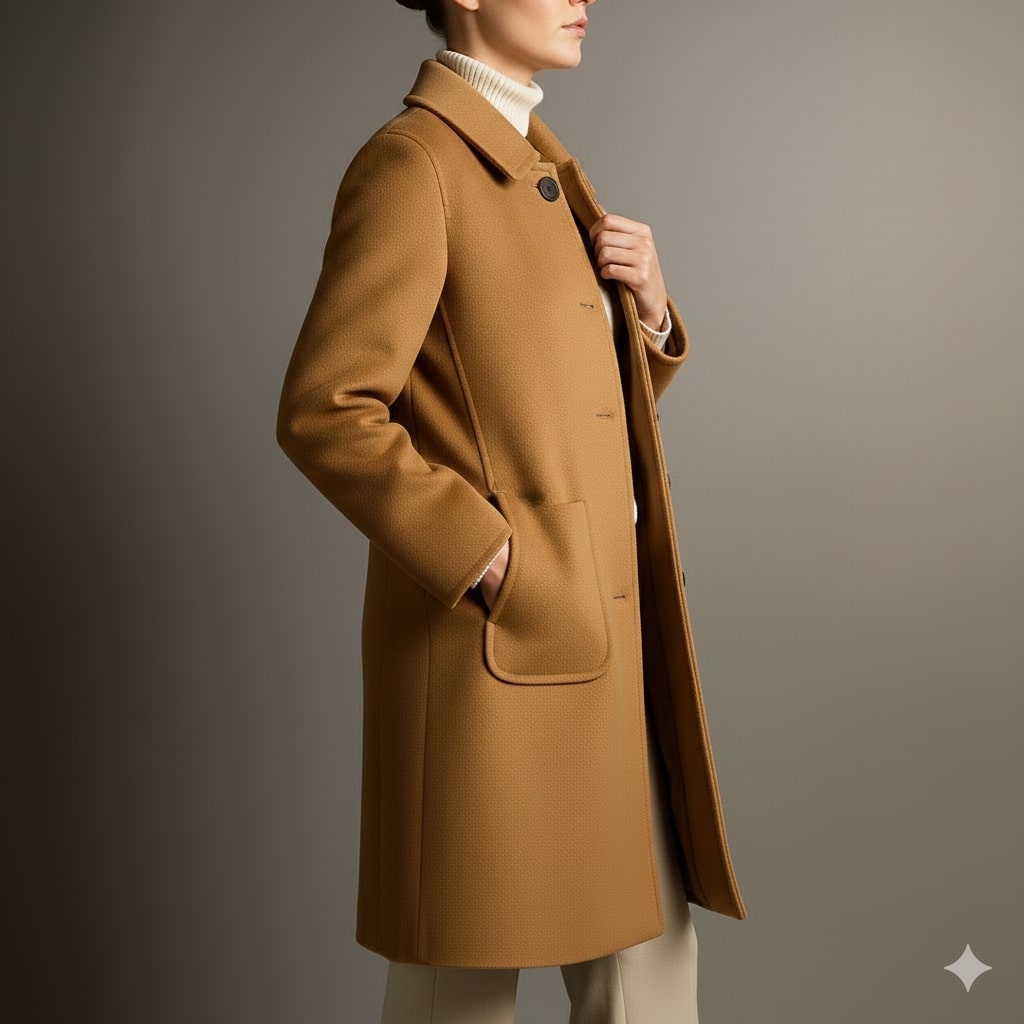 Léonie Women’s Wool Coat – Virgin Wool Overcoat with Tailored Straight Cut