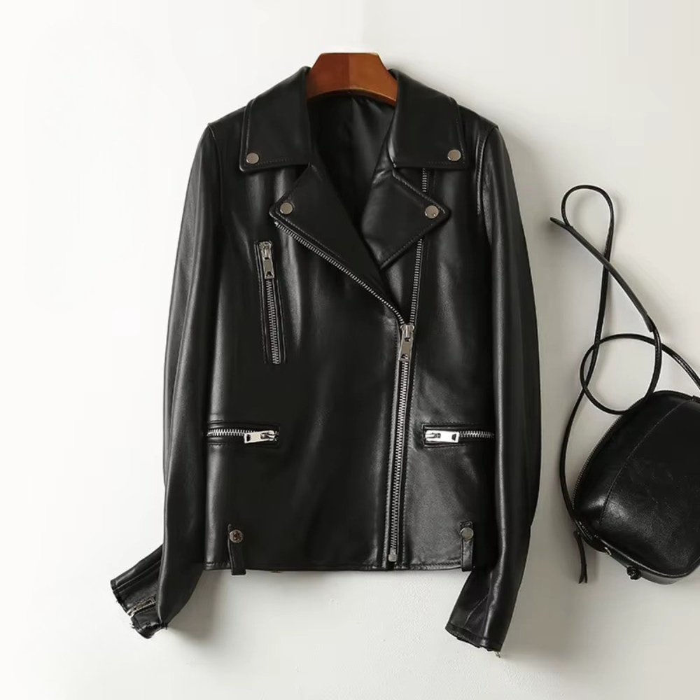 Elin Women’s Leather Jacket – Smooth Leather with Tailored Structured Fit