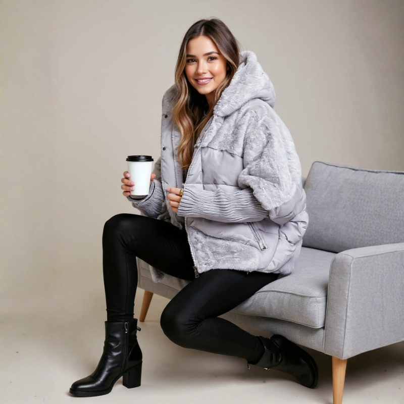 Roos Women's Cotton-Filled Parka – Faux Fur Trim & Warm Elasticated Cuffs