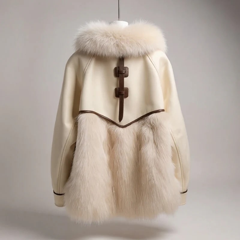 Lea Women’s Plush Fur Coat – Luxurious Winter Jacket with Toggle Closure