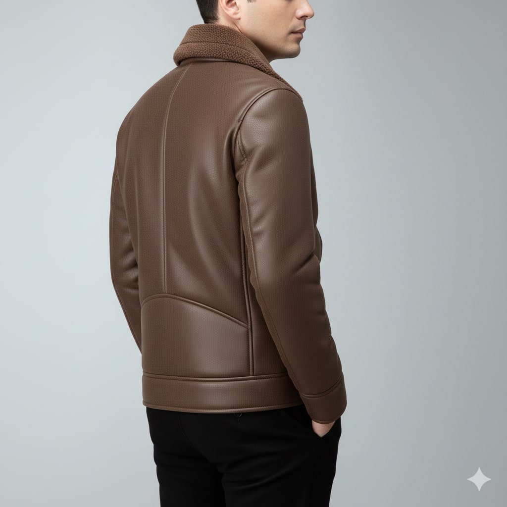 Santiago Men’s Shearling Coat – Suede-Style Winter Jacket for Extreme Cold