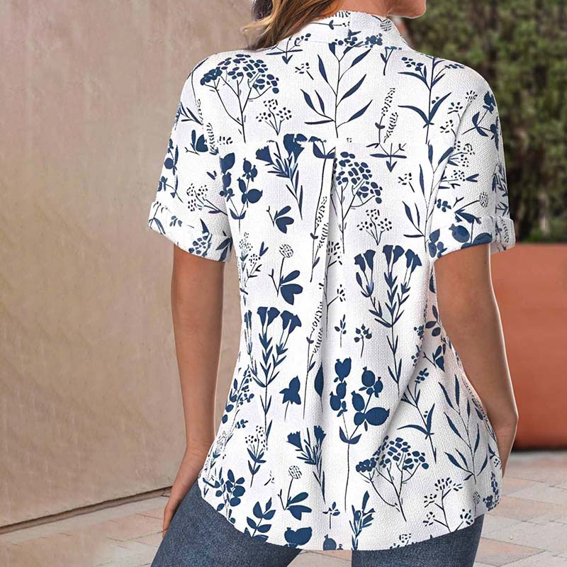 Logan | Casual Leaf Print Blouse