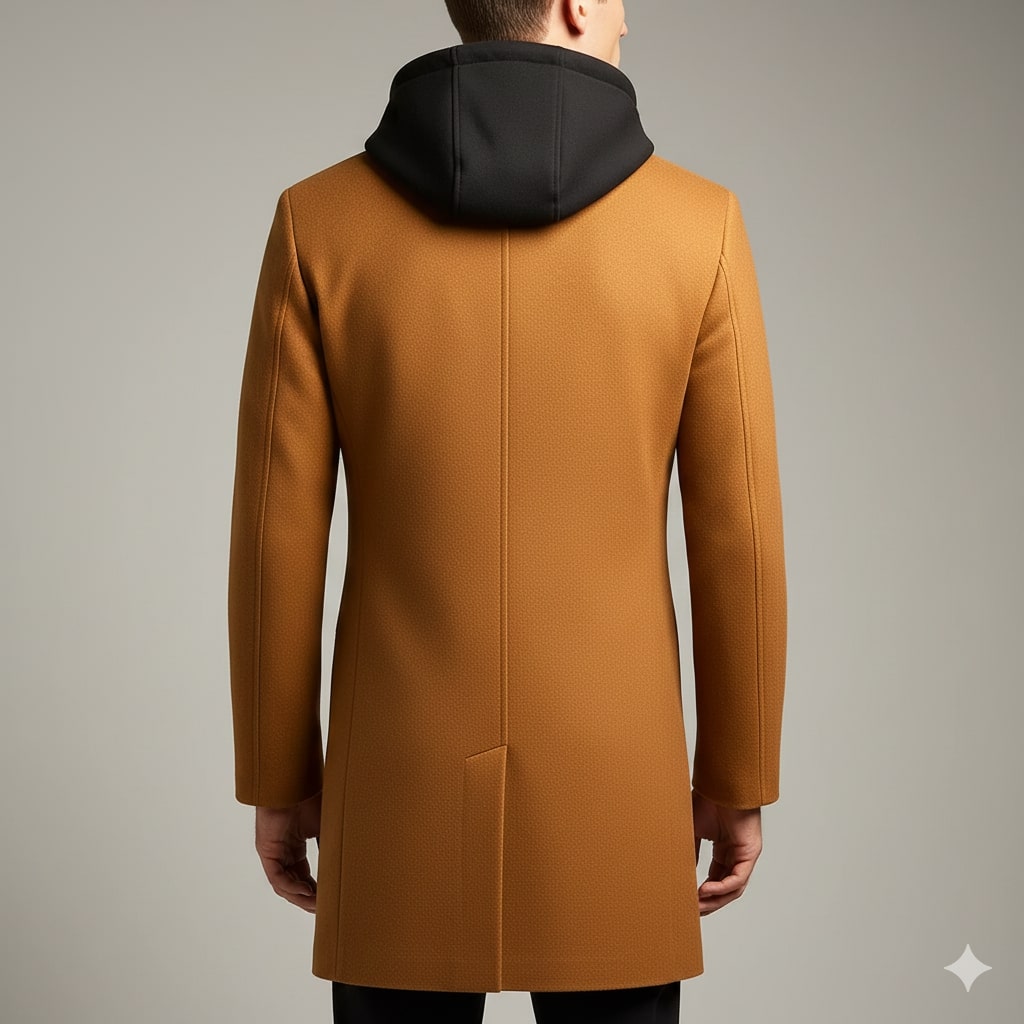 Nicolas Men’s Hooded Wool Coat – Premium Textured Winter Outerwear