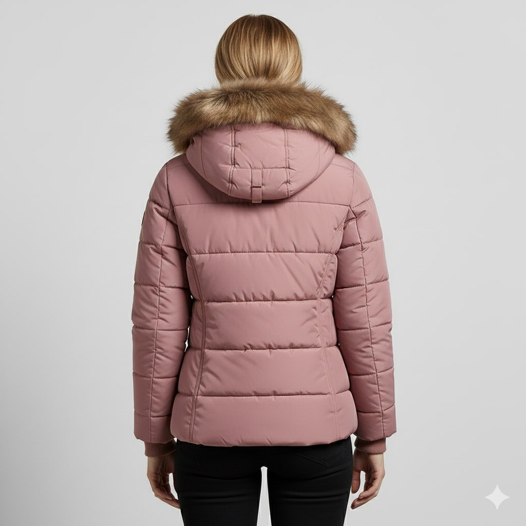 Zuzanna Women’s Puffer Jacket – Quilted Winter Coat with Detachable Fur Hood