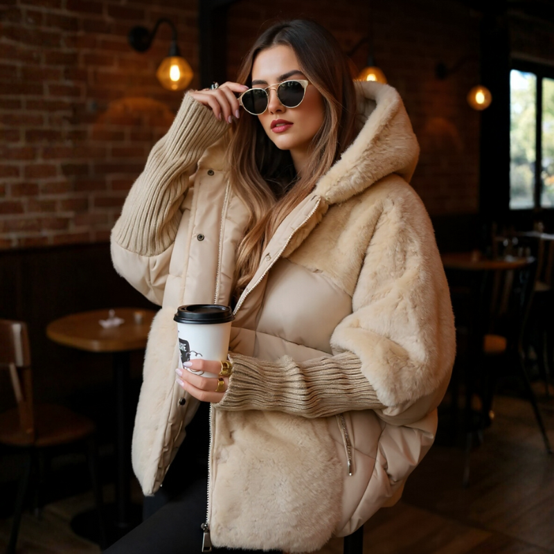 Roos Women's Cotton-Filled Parka – Faux Fur Trim & Warm Elasticated Cuffs
