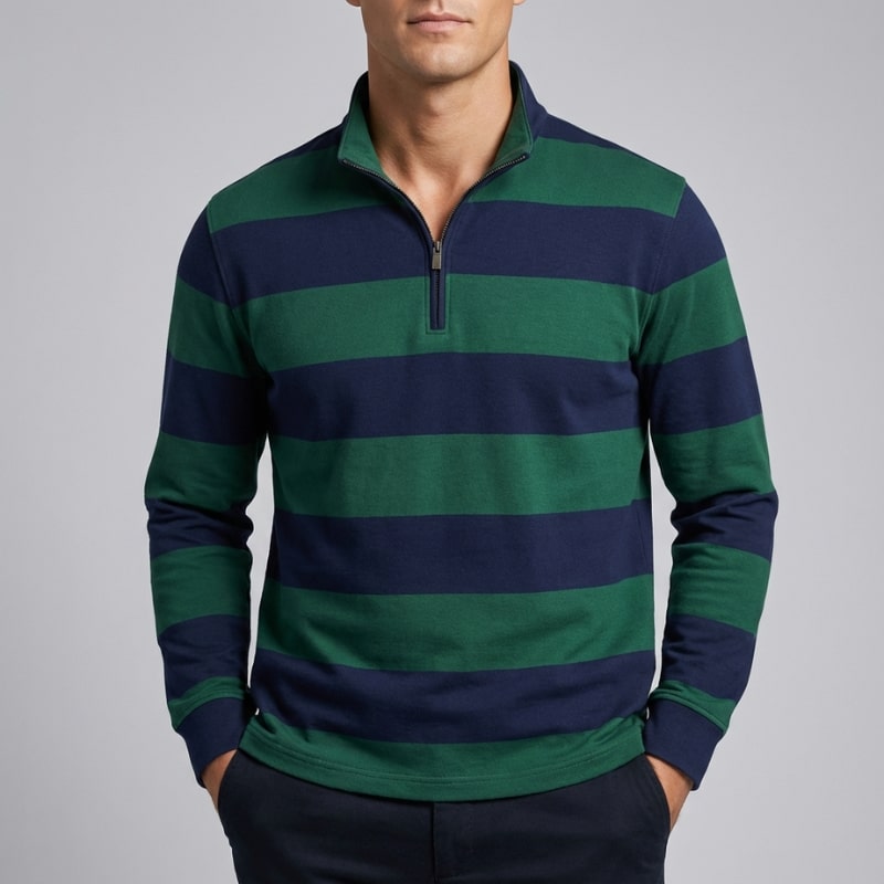 Connor Men’s Quarter-Zip Sweater – Medium-Weight Cotton Knit with Relaxed Fit Pullover