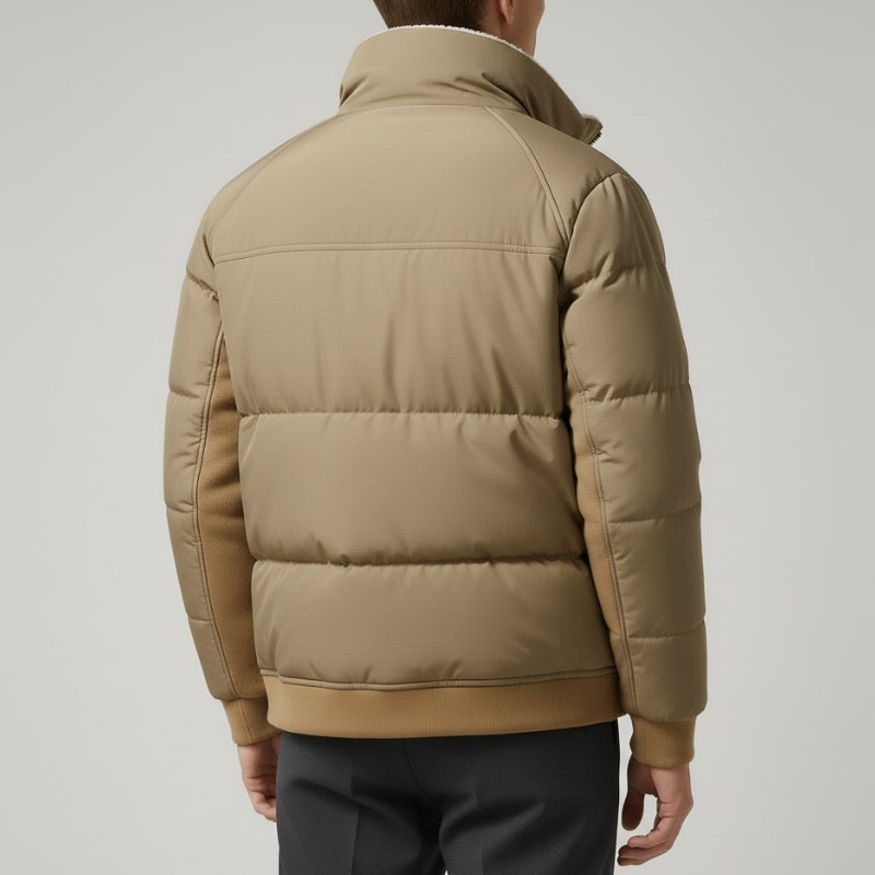 Ruben Men’s Reversible Puffer Jacket – Sherpa Fleece & Quilted Jacket