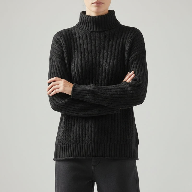 Noémie Women’s Cashmere Knit Pullover – Relaxed Drop-Shoulder Sweater