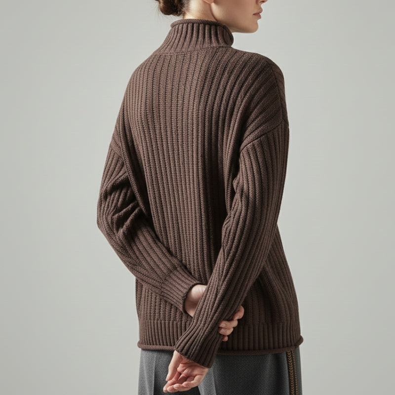 Noémie Women’s Cashmere Knit Pullover – Relaxed Drop-Shoulder Sweater