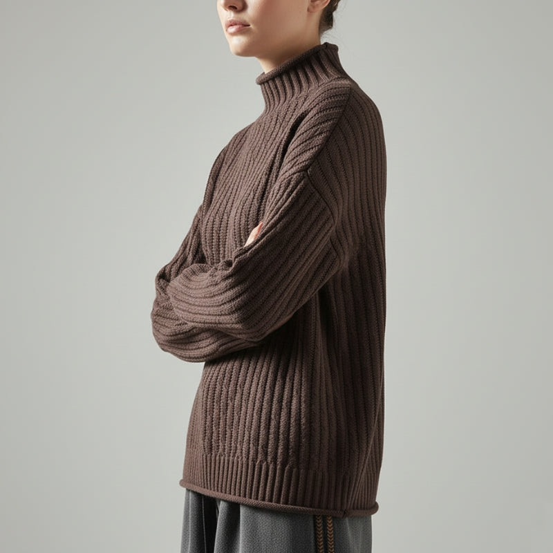 Noémie Women’s Cashmere Knit Pullover – Relaxed Drop-Shoulder Sweater