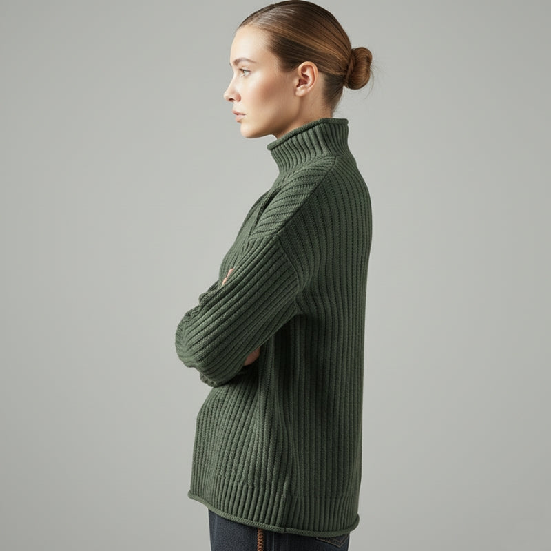 Noémie Women’s Cashmere Knit Pullover – Relaxed Drop-Shoulder Sweater