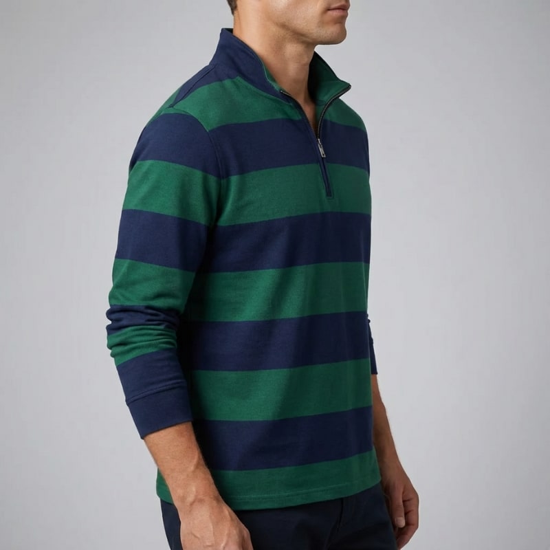 Connor Men’s Quarter-Zip Sweater – Medium-Weight Cotton Knit with Relaxed Fit Pullover