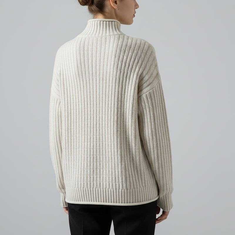 Noémie Women’s Cashmere Knit Pullover – Relaxed Drop-Shoulder Sweater