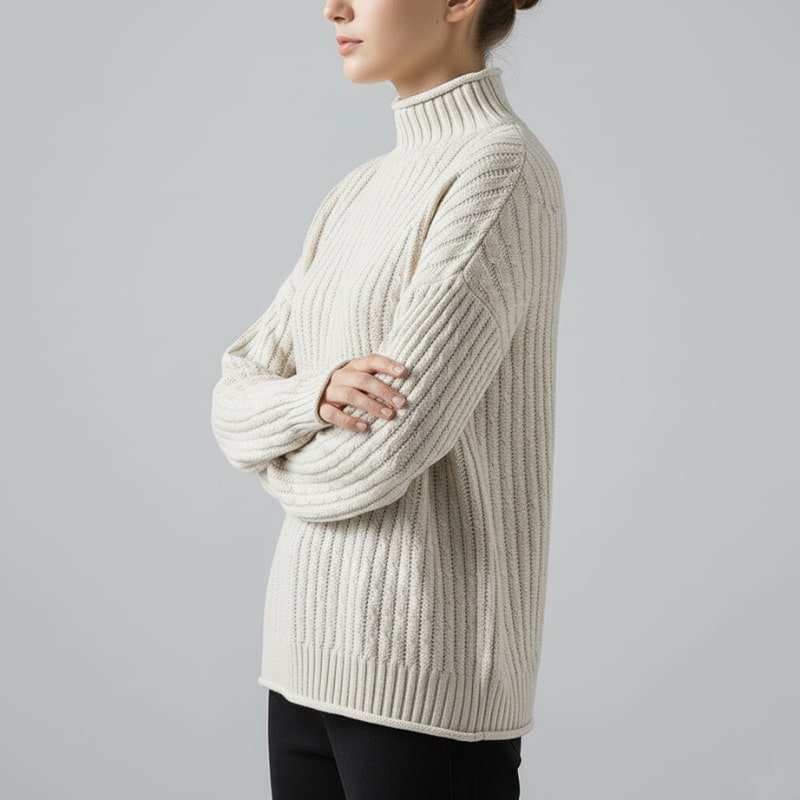 Noémie Women’s Cashmere Knit Pullover – Relaxed Drop-Shoulder Sweater
