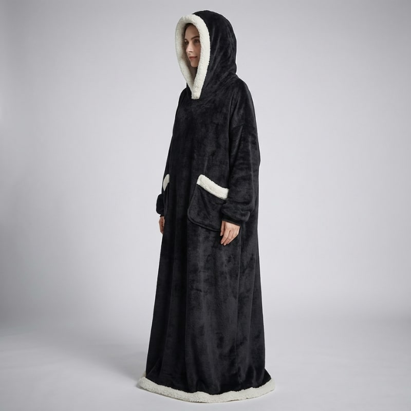 Ilse Women’s Hooded Plush Robe – Full-Length Soft Cozy Loungewear
