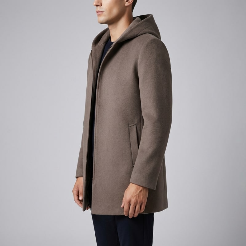 Diego Men’s Down Coat – Insulated Merino Wool Hooded Mid-Thigh Winter Jacket