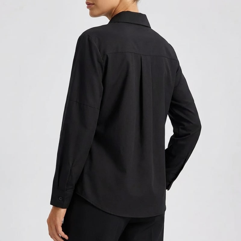 Naomi Women’s Button-Up Shirt – Soft Woven Fabric with Defined Waist Fit