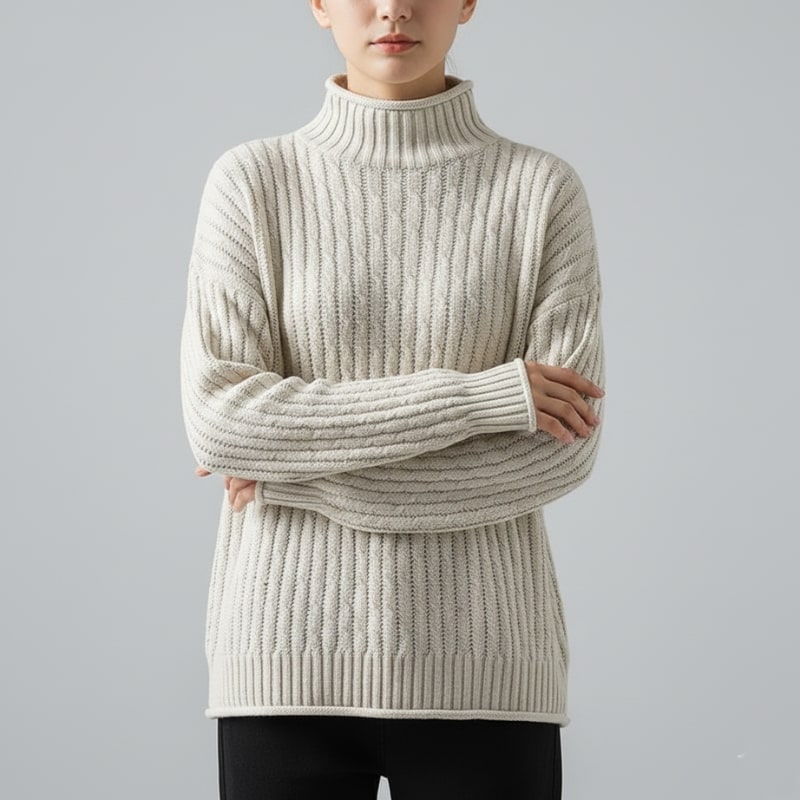 Noémie Women’s Cashmere Knit Pullover – Relaxed Drop-Shoulder Sweater