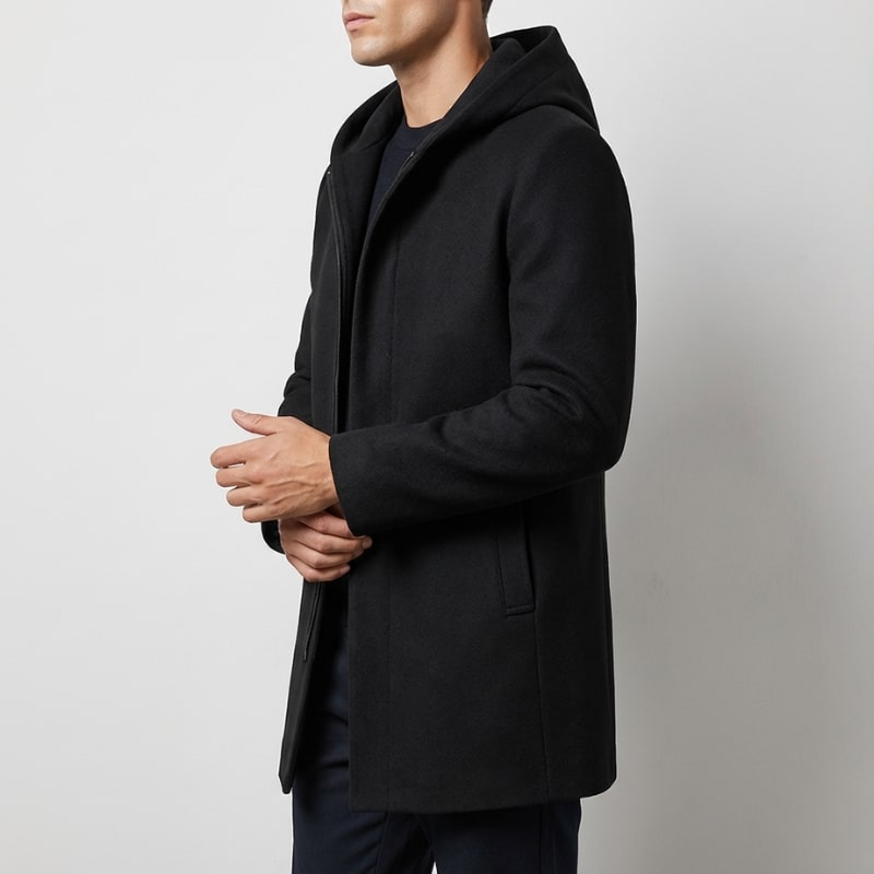 Diego Men’s Down Coat – Insulated Merino Wool Hooded Mid-Thigh Winter Jacket