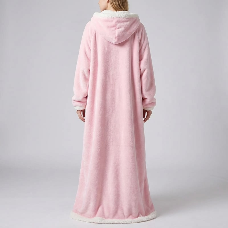 Ilse Women’s Hooded Plush Robe – Full-Length Soft Cozy Loungewear