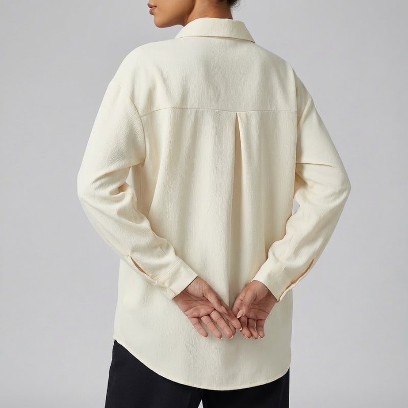 Naomi Women’s Button-Up Shirt – Soft Woven Fabric with Defined Waist Fit