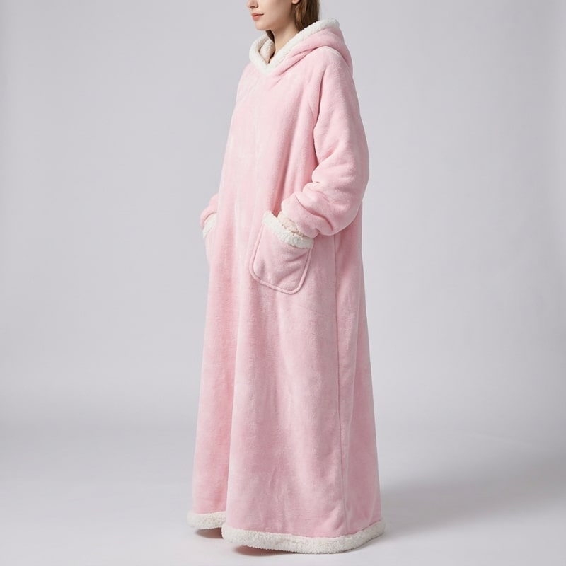 Ilse Women’s Hooded Plush Robe – Full-Length Soft Cozy Loungewear