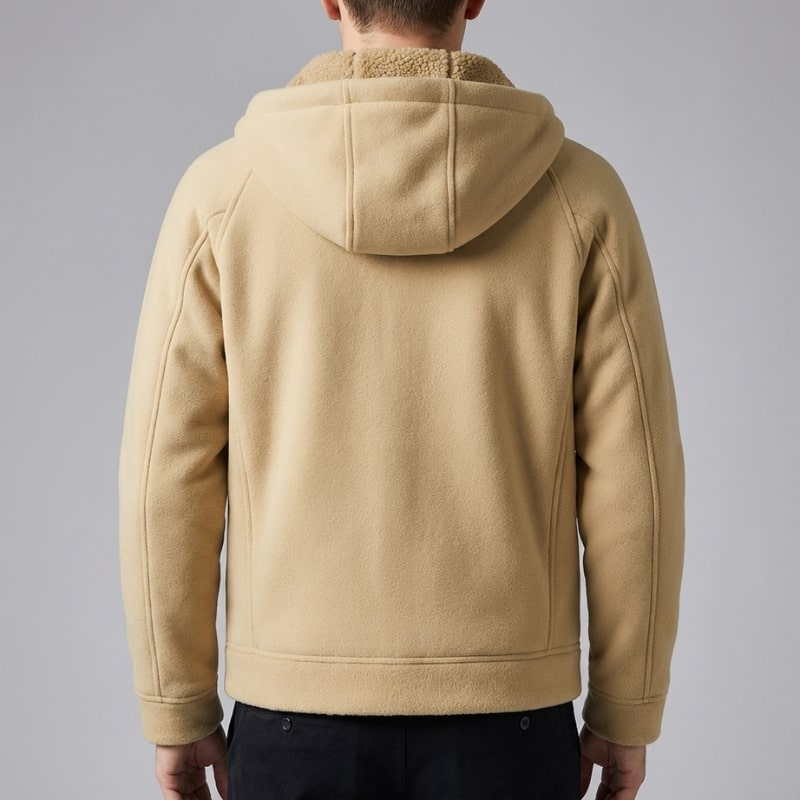 Sven Men’s Sherpa Lined Jacket – Warm Fleece Zip-Up Hooded Jacket for Cold Weather