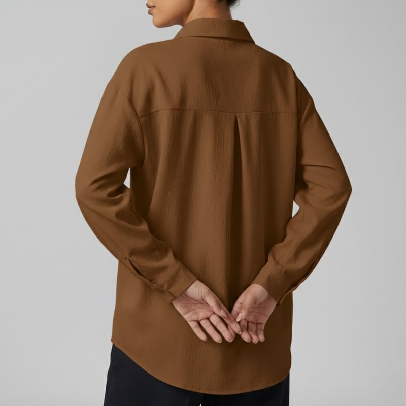 Naomi Women’s Button-Up Shirt – Soft Woven Fabric with Defined Waist Fit