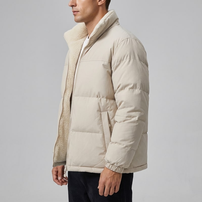 Ruben Men’s Reversible Puffer Jacket – Sherpa Fleece & Quilted Jacket