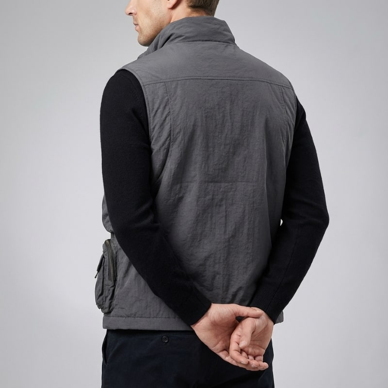 Emil Men’s Vest – Zip Front Multi-Pocket Lightweight Layering Utility Vest