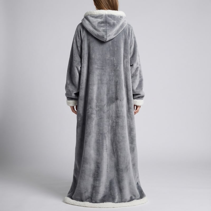 Ilse Women’s Hooded Plush Robe – Full-Length Soft Cozy Loungewear