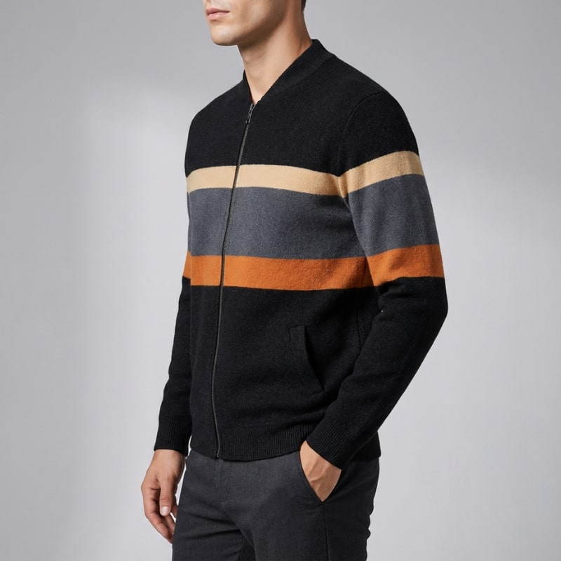 Matteo Men’s Zip Up Jacket – Soft Knit Lightweight Jacket for Cold Weather