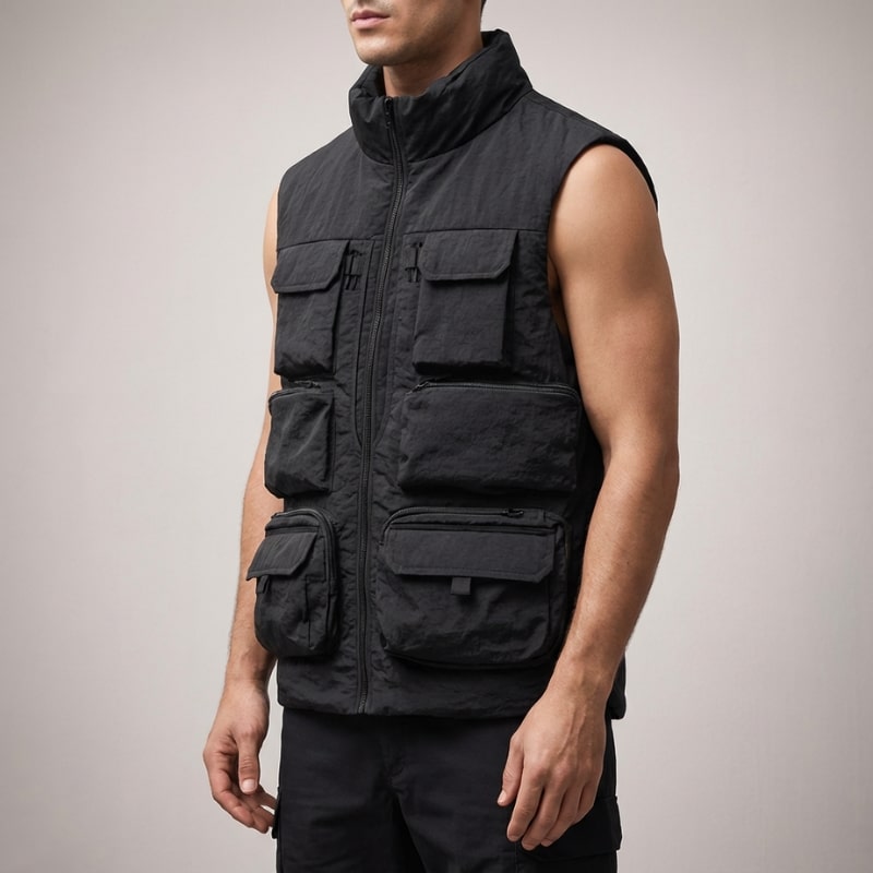 Emil Men’s Vest – Zip Front Multi-Pocket Lightweight Layering Utility Vest