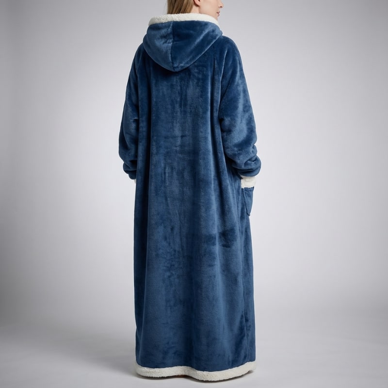 Ilse Women’s Hooded Plush Robe – Full-Length Soft Cozy Loungewear