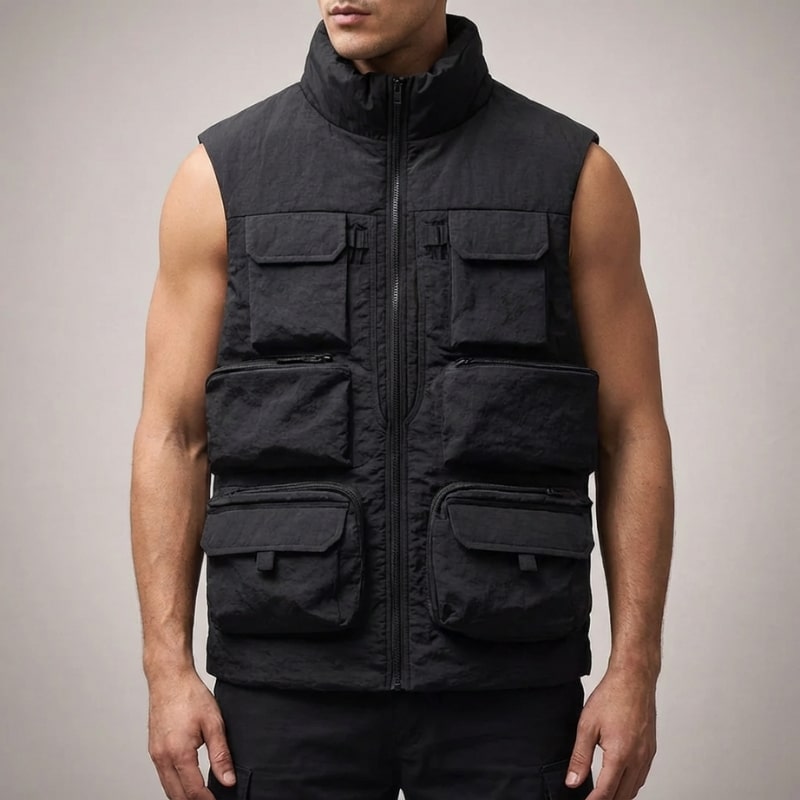 Emil Men’s Vest – Zip Front Multi-Pocket Lightweight Layering Utility Vest