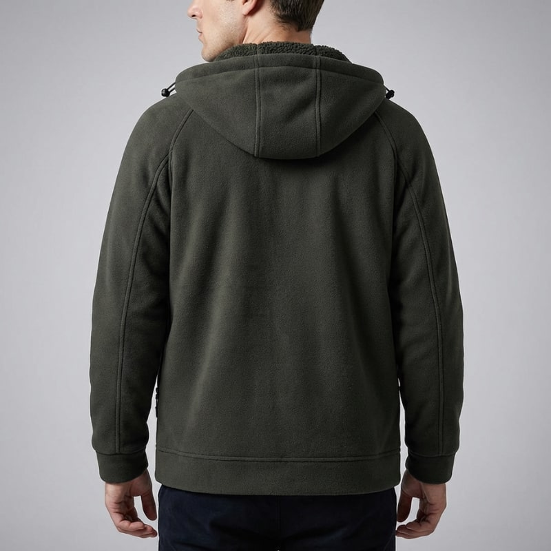 Sven Men’s Sherpa Lined Jacket – Warm Fleece Zip-Up Hooded Jacket for Cold Weather