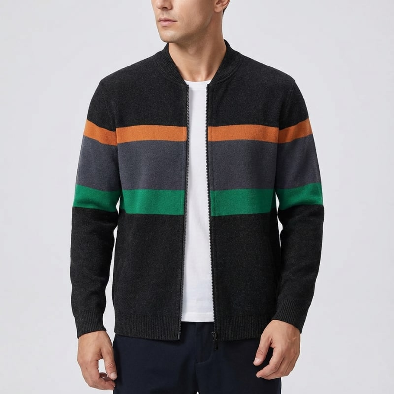 Matteo Men’s Zip Up Jacket – Soft Knit Lightweight Jacket for Cold Weather