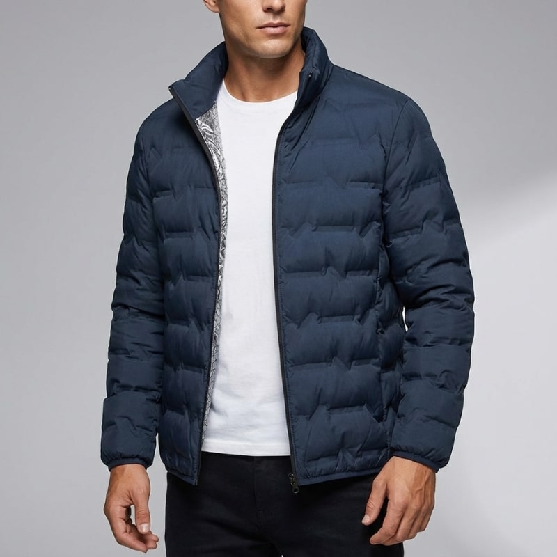 Giacomo Men’s Quilted Puffer Jacket – Lightweight Cotton-Padded Zip-Up Jacket