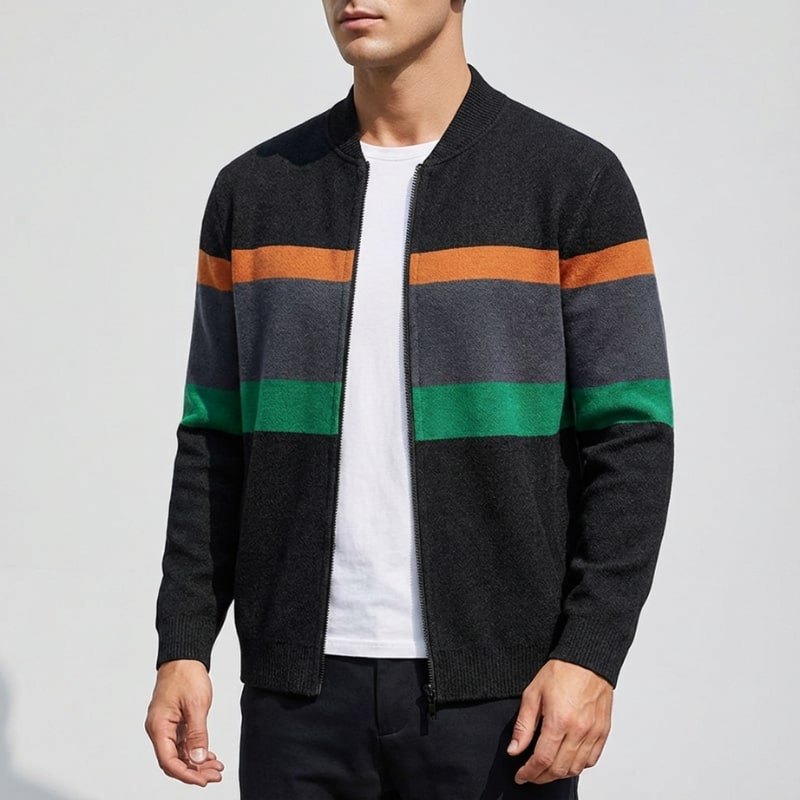 Matteo Men’s Zip Up Jacket – Soft Knit Lightweight Jacket for Cold Weather