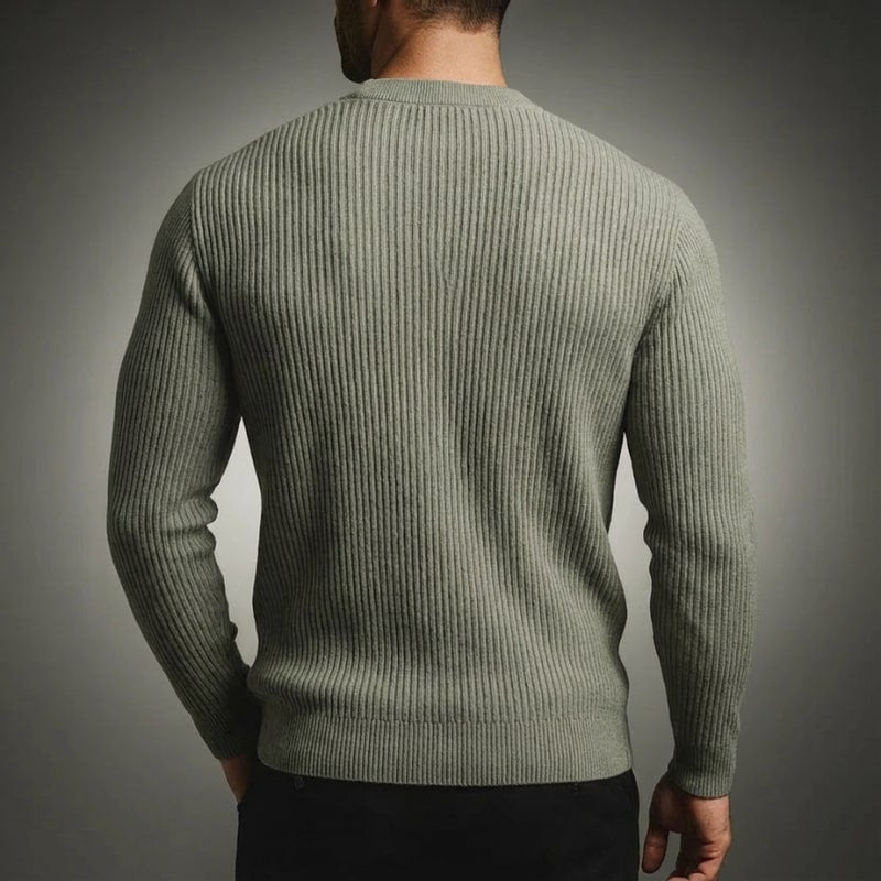 Raphaël Men’s Knit Sweater – Lightweight Structured Pullover with Vertical Texture