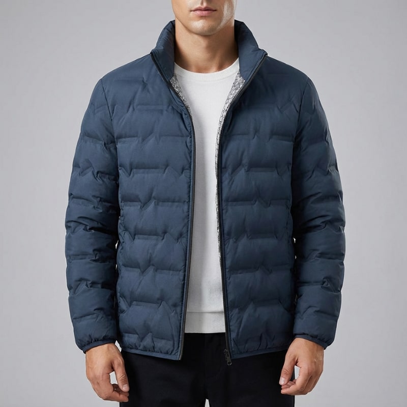 Giacomo Men’s Quilted Puffer Jacket – Lightweight Cotton-Padded Zip-Up Jacket