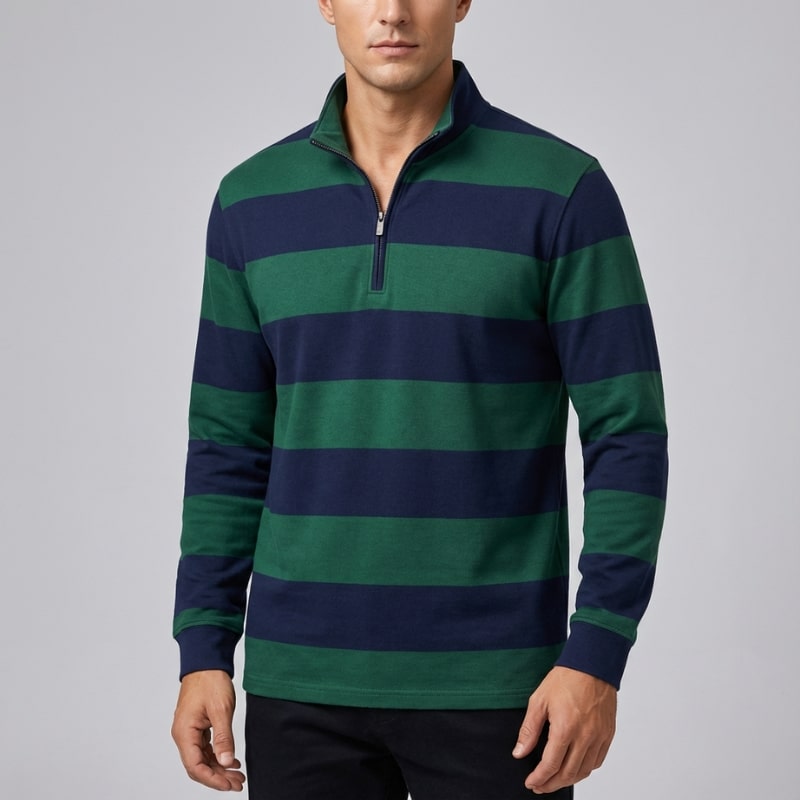 Connor Men’s Quarter-Zip Sweater – Medium-Weight Cotton Knit with Relaxed Fit Pullover