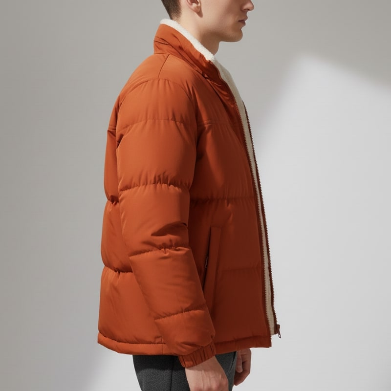 Ruben Men’s Reversible Puffer Jacket – Sherpa Fleece & Quilted Jacket
